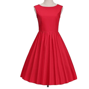 2023 Винтажное елегантна вечерна рокля 50-те години с деколте лодка, Женско Бяло Черно Червено плиссированное рокля в стила рокабили, памучни рокли големи размери