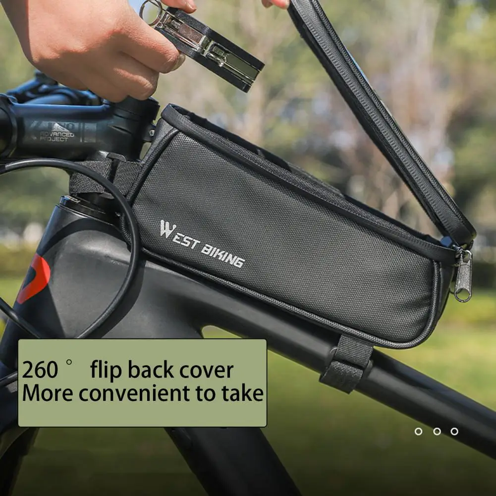 Чанта за каране на велосипед рамка, водоустойчив Амортизирующая чанта с горната тръба, сензорен екран, защита от падане, 7-инчов телефон, чанта за каране на велосипед предната част на рамката, каране на колело на открито . ' - ' . 1
