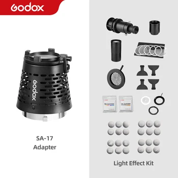 Адаптер Godox SA-17 Snoot за проектор Godox SA-P до Bowens Mount S30 S60 VL150 SL-150W SL150II VL300 с led подсветка непрекъснато действие