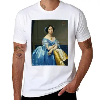 Нов Жан Огюст Доминик Ingres. Princesse de Broglie, 1851-53. Мъжка тениска тениска, потници в големи размери, мъжки дрехи